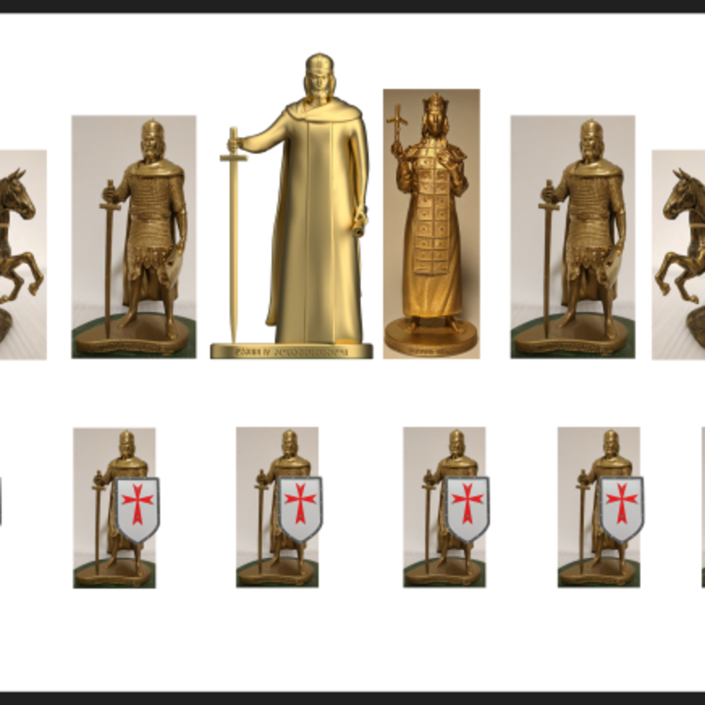 ჭადრაკის ფიგურები:
სიმაღლე- 8 სმ, ფოტოპოლიმერი