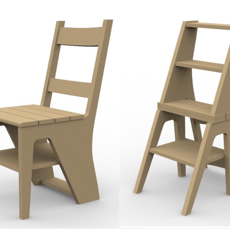 სკამი-კიბე ტრანსფორმერი:
სიმაღლე- 100 სმ, ხის მასალა